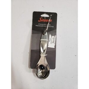 Savora Measuring Spoons Set Silver Stainless Steel Dishwasher Safe 5184254